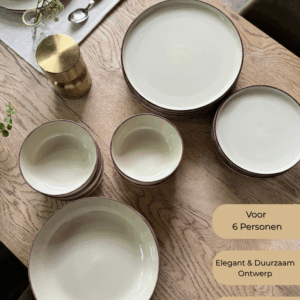 BAVARY 24-DELIG KERAMISCH BEIGE SERVISSET